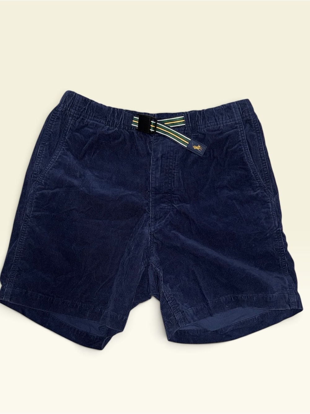 Polo Ralph Lauren Belted Corduroy Shorts Men Navy Blue 6" Classic Fit sz M